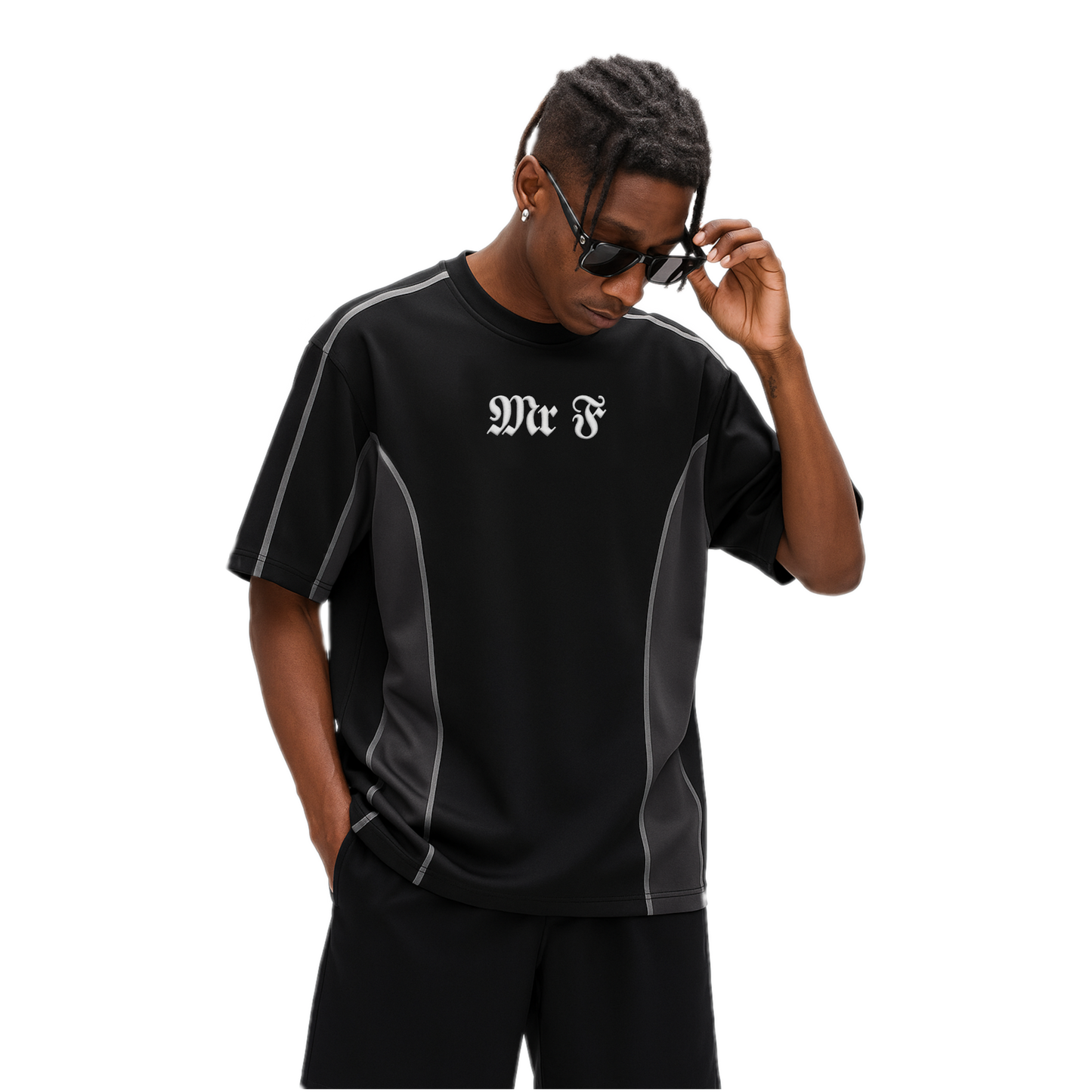 camiseta boxy fit de hombre color negra