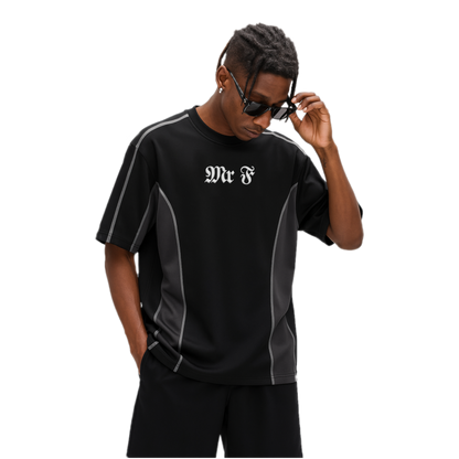 camiseta boxy fit de hombre color negra